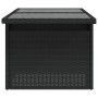 Mesa de jardín superficie de vidrio ratán PE negro 100x55x73 cm de , Mesas de jardín - Ref: Foro24-365970, Precio: 101,42 €, ...