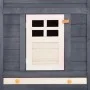 Conejera de exterior con corredor madera de abeto gris y blanco de vidaXL, Jaulas y habitáculos para animales pequeños - Ref:...