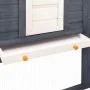 Conejera de exterior con corredor madera de abeto gris y blanco de vidaXL, Jaulas y habitáculos para animales pequeños - Ref:...
