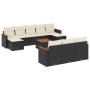 Set de sofás de jardín 11 pzas y cojines ratán sintético negro de , Conjuntos de jardín - Ref: Foro24-3258822, Precio: 621,94...