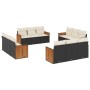 Set de sofás de jardín 12 piezas cojines ratán sintético negro de , Conjuntos de jardín - Ref: Foro24-3259914, Precio: 862,00...