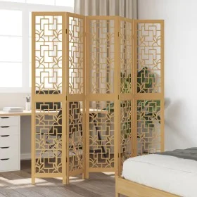 5-panel partition screen solid brown paulownia wood by , Room dividers - Ref: Foro24-358871, Price: 124,30 €, Discount: %
