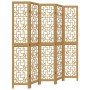 Biombo separador de 5 paneles madera maciza paulownia marrón de , Divisores de ambientes - Ref: Foro24-358871, Precio: 126,74...