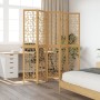 Biombo separador de 5 paneles madera maciza paulownia marrón de , Divisores de ambientes - Ref: Foro24-358871, Precio: 126,74...