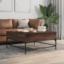 Mesa de centro madera ingeniería metal roble marrón 95x95x45 cm de , Mesas de centro - Ref: Foro24-3217068, Precio: 115,00 €,...