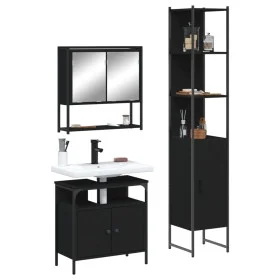 Juego de muebles de baño 3 pzas madera contrachapada negro de , Muebles de baño - Ref: Foro24-3214675, Precio: 182,76 €, Desc...