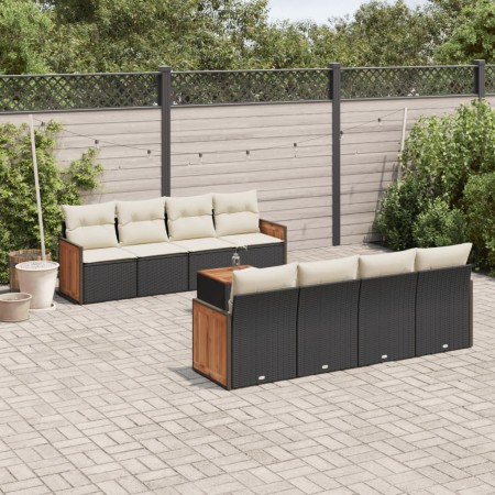 Set de sofás de jardín 8 piezas y cojines ratán sintético negro de , Conjuntos de jardín - Ref: Foro24-3259900, Precio: 544,4...
