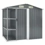 Cobertizo de jardín con estantería hierro gris 205x130x183 cm de vidaXL, Cobertizos - Ref: Foro24-47103, Precio: 259,18 €, De...