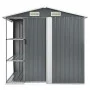 Cobertizo de jardín con estantería hierro gris 205x130x183 cm de vidaXL, Cobertizos - Ref: Foro24-47103, Precio: 259,18 €, De...