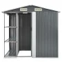 Cobertizo de jardín con estantería hierro gris 205x130x183 cm de vidaXL, Cobertizos - Ref: Foro24-47103, Precio: 259,18 €, De...