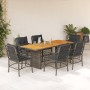Set comedor jardín 7 pzas y cojines ratán sintético gris de , Conjuntos de jardín - Ref: Foro24-3212074, Precio: 746,64 €, De...