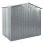 Cobertizo de jardín con estantería hierro gris 205x130x183 cm de vidaXL, Cobertizos - Ref: Foro24-47103, Precio: 259,18 €, De...