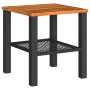 Mesa de jardín ratán sintético madera acacia negro 40x40x42 cm de , Mesas de jardín - Ref: Foro24-366263, Precio: 43,46 €, De...