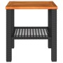 Mesa de jardín ratán sintético madera acacia negro 40x40x42 cm de , Mesas de jardín - Ref: Foro24-366263, Precio: 43,46 €, De...
