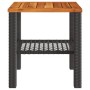 Mesa de jardín ratán sintético madera acacia negro 40x40x42 cm de , Mesas de jardín - Ref: Foro24-366263, Precio: 43,46 €, De...