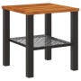 Mesa de jardín ratán sintético madera acacia negro 40x40x42 cm de , Mesas de jardín - Ref: Foro24-366263, Precio: 43,46 €, De...