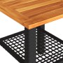 Mesa de jardín ratán sintético madera acacia negro 40x40x42 cm de , Mesas de jardín - Ref: Foro24-366263, Precio: 43,46 €, De...
