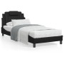Estructura cama con luces LED cuero sintético negro 80x200 cm de , Camas y somieres - Ref: Foro24-3213980, Precio: 138,80 €, ...