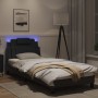Estructura cama con luces LED cuero sintético negro 80x200 cm de , Camas y somieres - Ref: Foro24-3213980, Precio: 138,80 €, ...