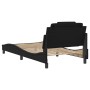 Estructura cama con luces LED cuero sintético negro 100x200 cm de , Camas y somieres - Ref: Foro24-3214001, Precio: 128,56 €,...
