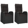 Sillones de jardín reclinables con cojines 2 uds ratán PE negro de , Sillas de jardín - Ref: Foro24-319545, Precio: 303,12 €,...