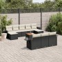 Set de sofás de jardín 11 pzas y cojines ratán sintético negro de , Conjuntos de jardín - Ref: Foro24-3257113, Precio: 640,22...