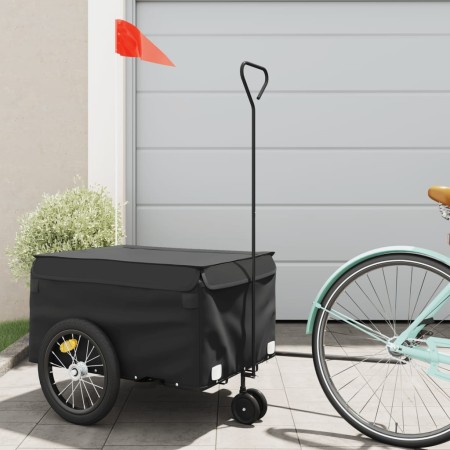 Remolque para bicicleta hierro negro 45 kg de , Remolques para bicicletas - Ref: Foro24-94108, Precio: 92,06 €, Descuento: %