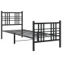 Estructura de cama con cabecero y estribo metal negro 75x190 cm de , Camas y somieres - Ref: Foro24-376332, Precio: 79,40 €, ...