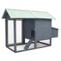 Gallinero madera maciza de pino y abeto gris 170x81x110 cm de vidaXL, Jaulas y habitáculos para animales pequeños - Ref: Foro...