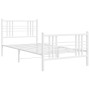 Estructura cama metal con cabecero y pie cama blanca 107x203 cm de , Camas y somieres - Ref: Foro24-376387, Precio: 89,71 €, ...