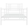Estructura cama metal con cabecero y pie cama blanca 107x203 cm de , Camas y somieres - Ref: Foro24-376387, Precio: 89,71 €, ...