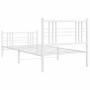 Estructura cama metal con cabecero y pie cama blanca 107x203 cm de , Camas y somieres - Ref: Foro24-376387, Precio: 89,71 €, ...