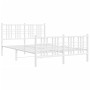 Estructura cama metal cabecero y estribo blanco 140x190 cm de , Camas y somieres - Ref: Foro24-376391, Precio: 107,68 €, Desc...