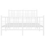 Estructura cama metal cabecero y estribo blanco 140x190 cm de , Camas y somieres - Ref: Foro24-376391, Precio: 107,68 €, Desc...