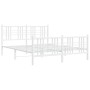 Estructura cama metal con cabecero y estribo blanco 150x200 cm de , Camas y somieres - Ref: Foro24-376393, Precio: 117,61 €, ...