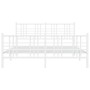 Estructura cama metal con cabecero y estribo blanco 150x200 cm de , Camas y somieres - Ref: Foro24-376393, Precio: 117,61 €, ...