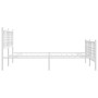 Estructura cama metal con cabecero y estribo blanco 150x200 cm de , Camas y somieres - Ref: Foro24-376393, Precio: 117,61 €, ...