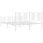 Estructura cama metal con cabecero y estribo blanco 150x200 cm de , Camas y somieres - Ref: Foro24-376393, Precio: 117,61 €, ...