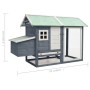 Gallinero madera maciza de pino y abeto gris 170x81x110 cm de vidaXL, Jaulas y habitáculos para animales pequeños - Ref: Foro...