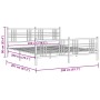 Estructura cama metal con cabecero y estribo blanco 200x200 cm de vidaXL, Camas y somieres - Ref: Foro24-376398, Precio: 147,...