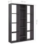 Divisor/estantería aglomerado gris brillante 100x24x140 cm de vidaXL, Divisores de ambientes - Ref: Foro24-800449, Precio: 86...