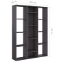 Divisor/estantería aglomerado gris brillante 100x24x140 cm de vidaXL, Divisores de ambientes - Ref: Foro24-800449, Precio: 87...