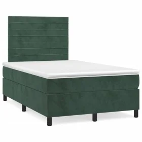 Cama box spring con colchón terciopelo verde oscuro 120x190 cm de vidaXL, Camas y somieres - Ref: Foro24-3270004, Precio: 397...