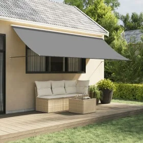 Toldo retráctil de tela y acero gris antracita 400x150 cm de vidaXL, Toldos - Ref: Foro24-368756, Precio: 74,66 €, Descuento: %