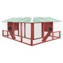 Conejera de exterior con corredor madera de abeto rojo y blanco de vidaXL, Jaulas y habitáculos para animales pequeños - Ref:...