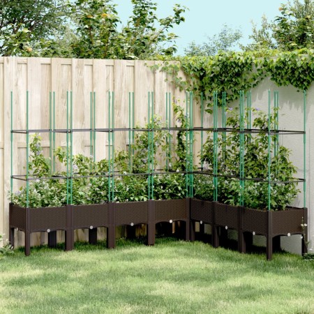 Jardinera con enrejado PP marrón 200x160x142,5 cm de vidaXL, Maceteros y jardineras - Ref: Foro24-367975, Precio: 129,64 €, D...