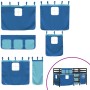 Cama alta para niños con cortinas madera pino azul 80x200 cm de vidaXL, Camas y somieres - Ref: Foro24-3283815, Precio: 187,7...