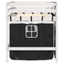 Cama alta niños con cortinas madera pino blanco negro 90x190 cm de vidaXL, Camas y somieres - Ref: Foro24-3283829, Precio: 20...