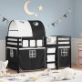 Cama alta niños con túnel madera pino blanco negro 80x200 cm de vidaXL, Camas y somieres - Ref: Foro24-3283841, Precio: 204,1...