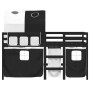 Cama alta niños con túnel madera pino blanco negro 80x200 cm de vidaXL, Camas y somieres - Ref: Foro24-3283841, Precio: 204,1...